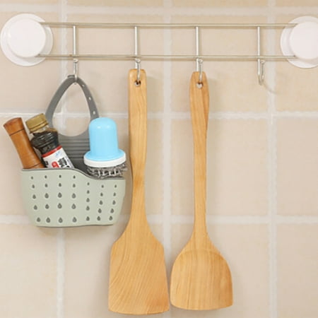 Useful Suction Cup Sink Shelf Soap Sponge Rack Kitchen Sucker Storage Basket TP